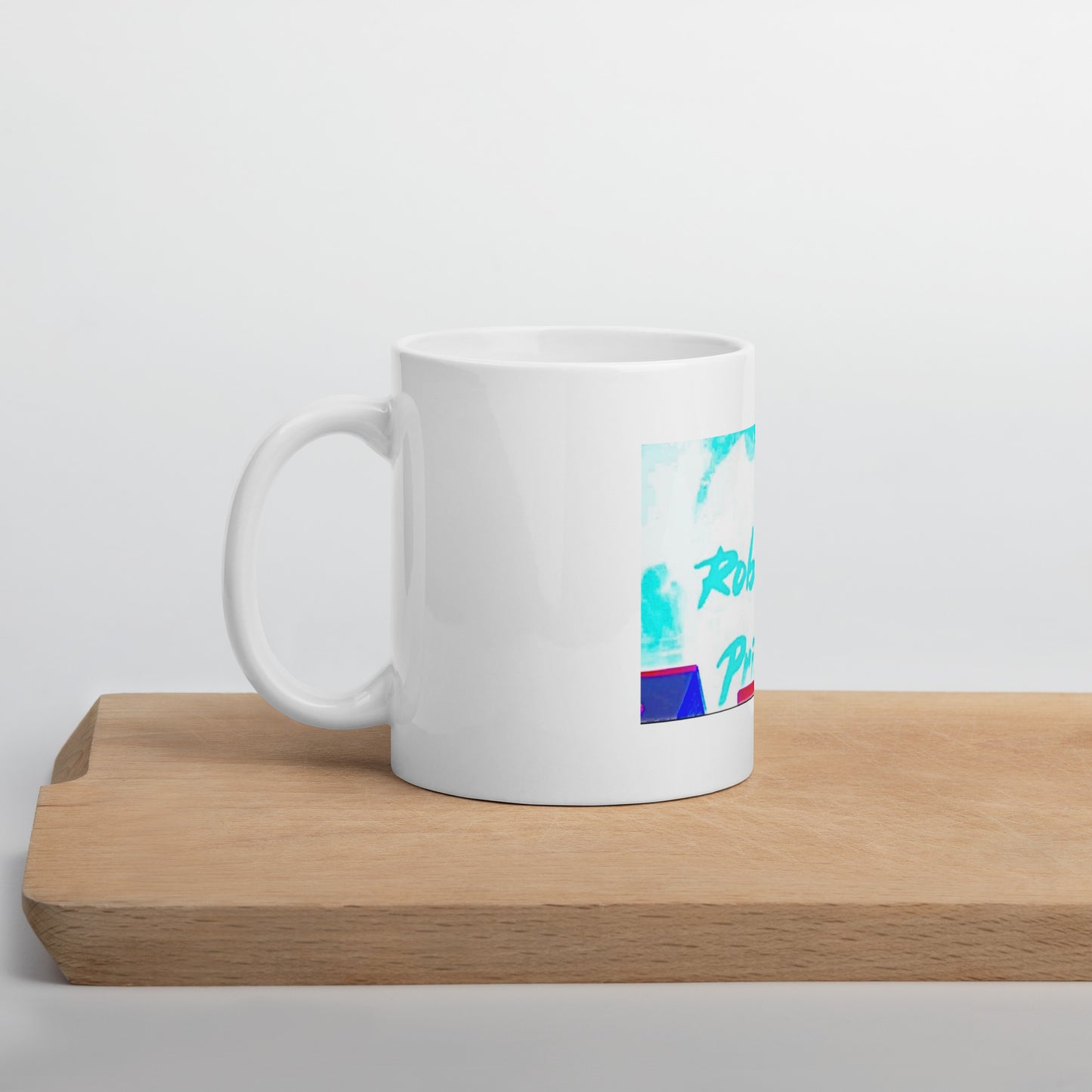 White glossy mug