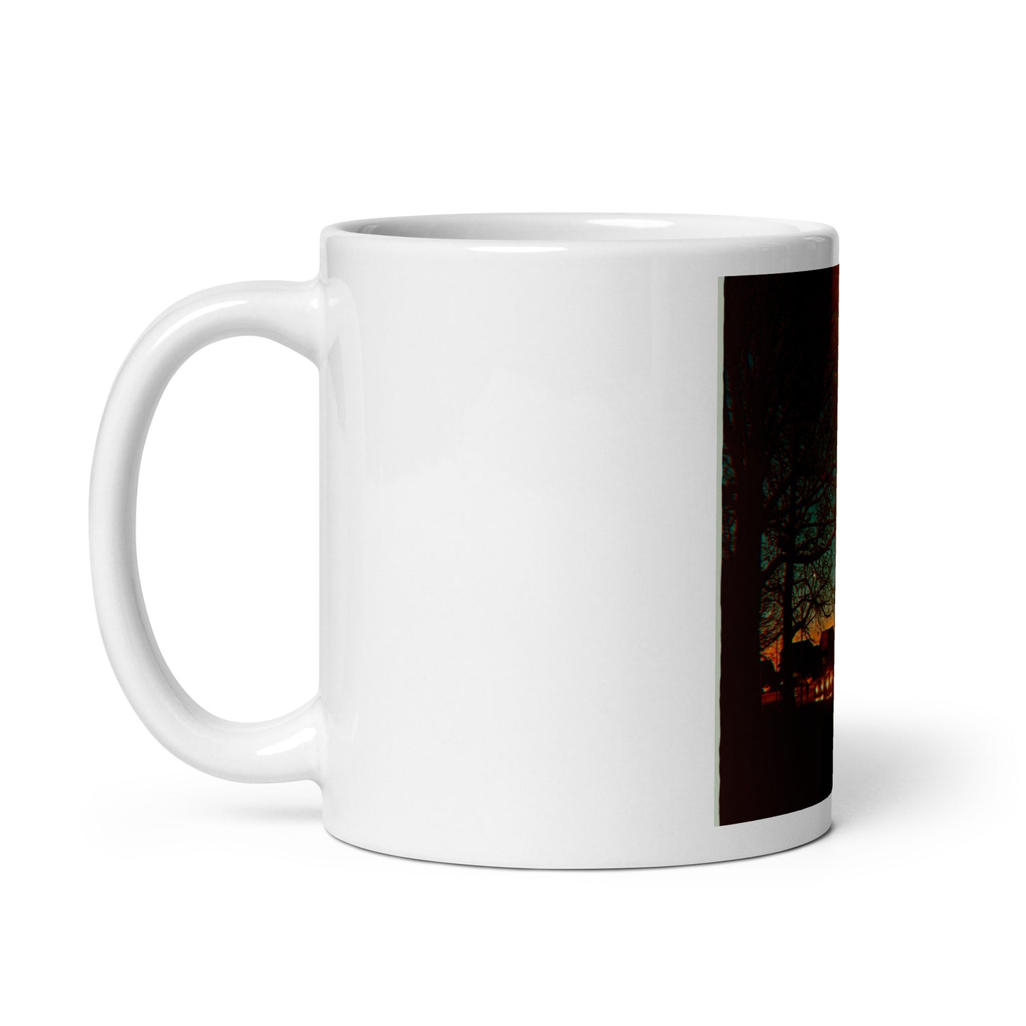 White glossy mug