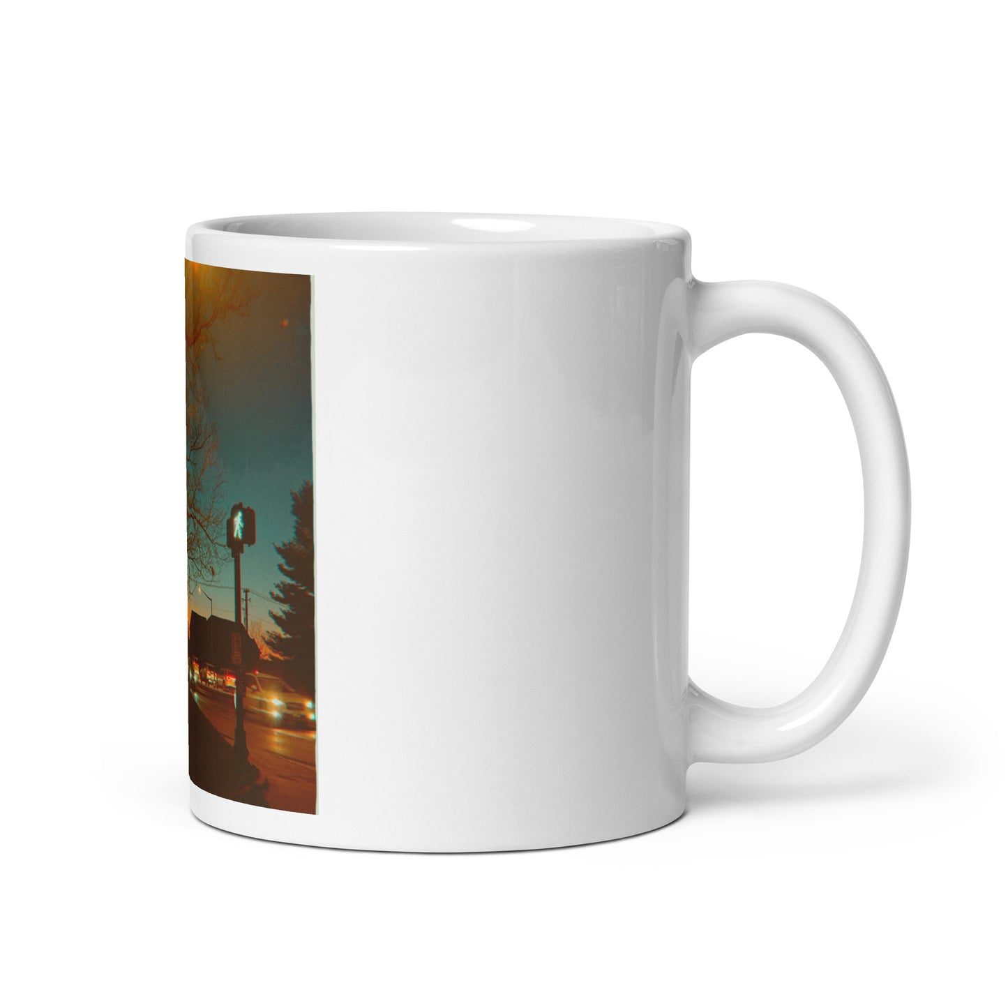 White glossy mug