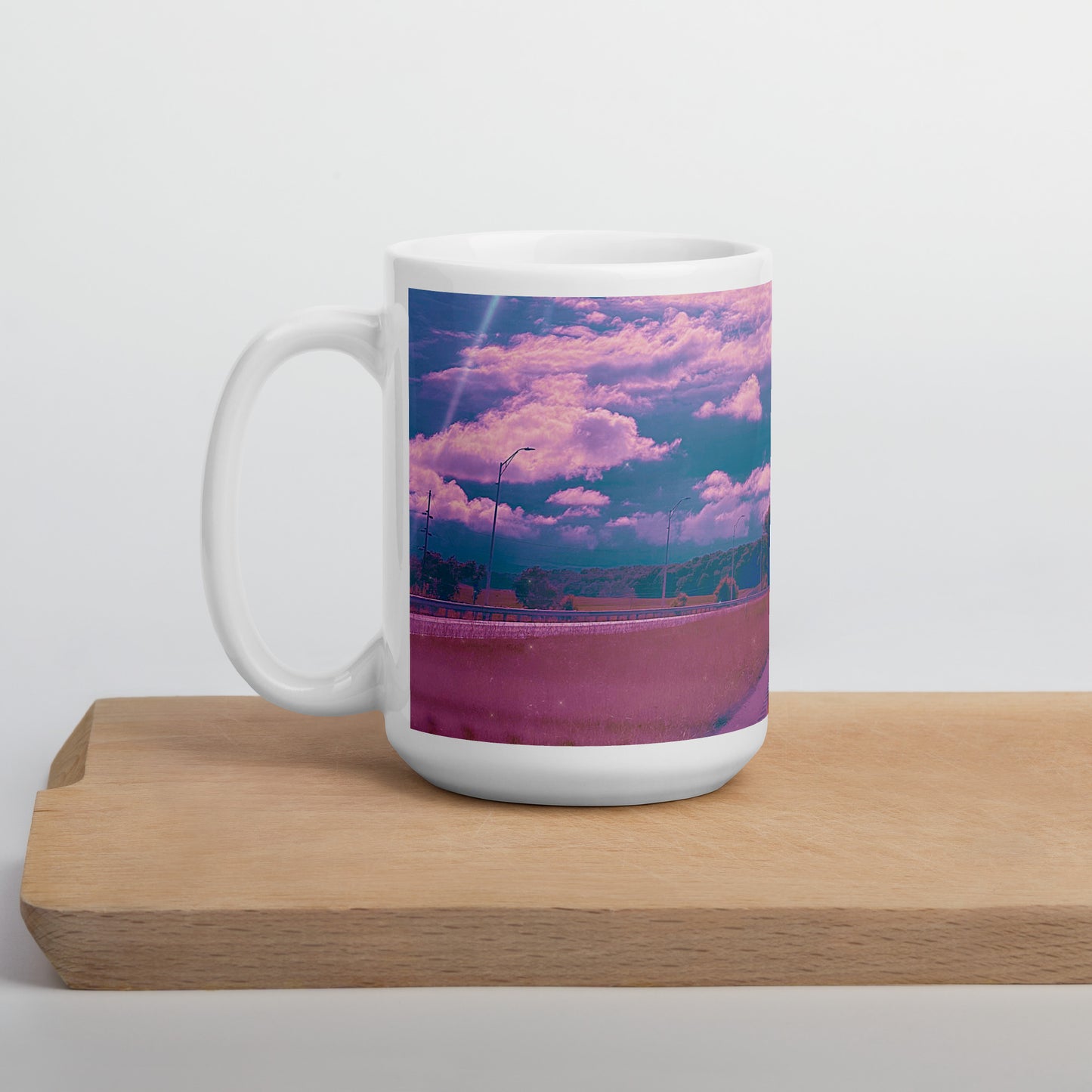 White glossy mug