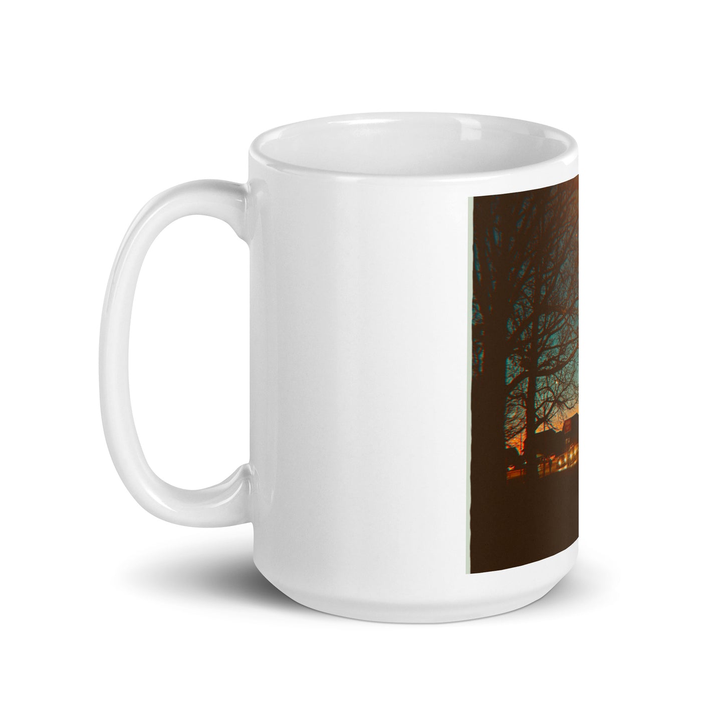 White glossy mug