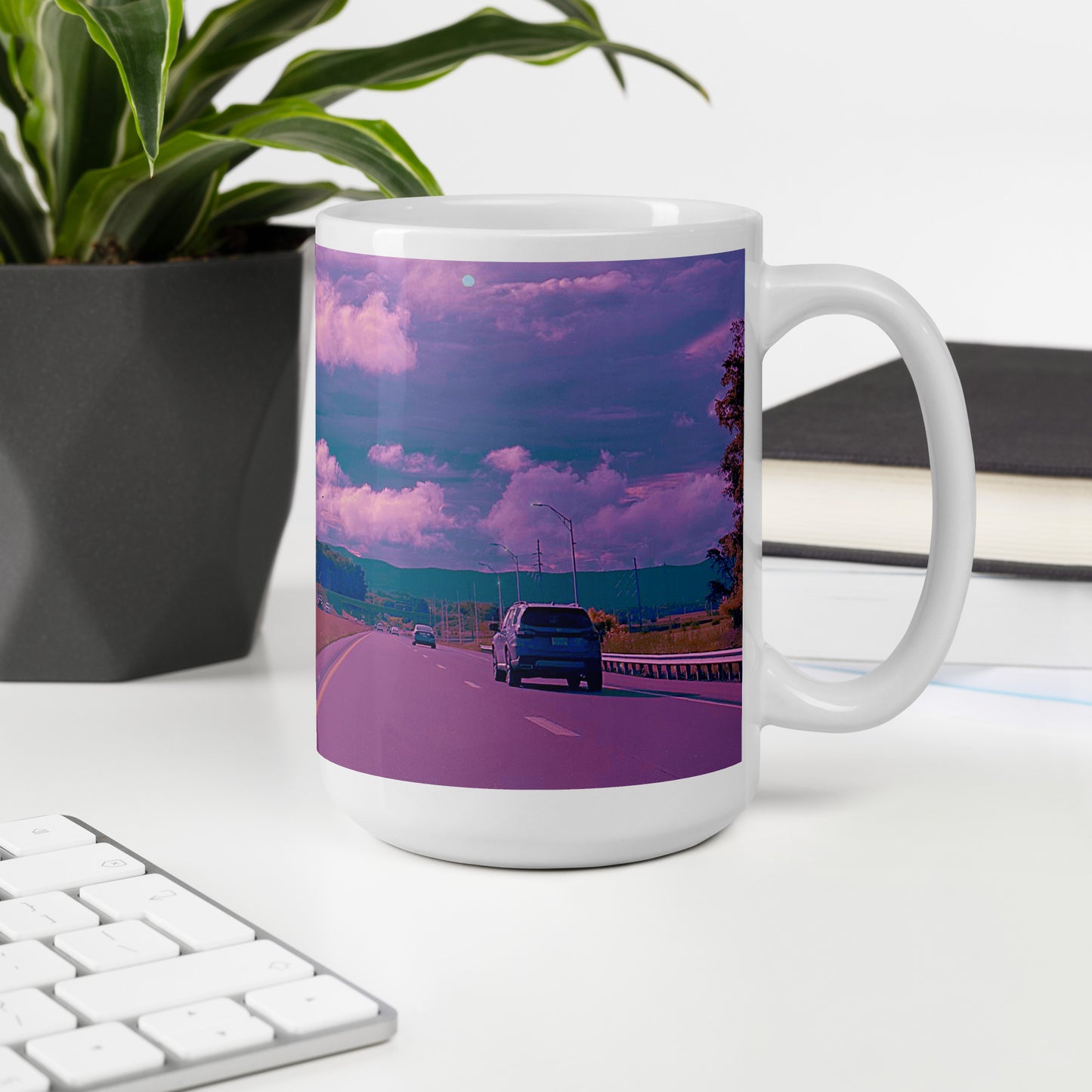 White glossy mug