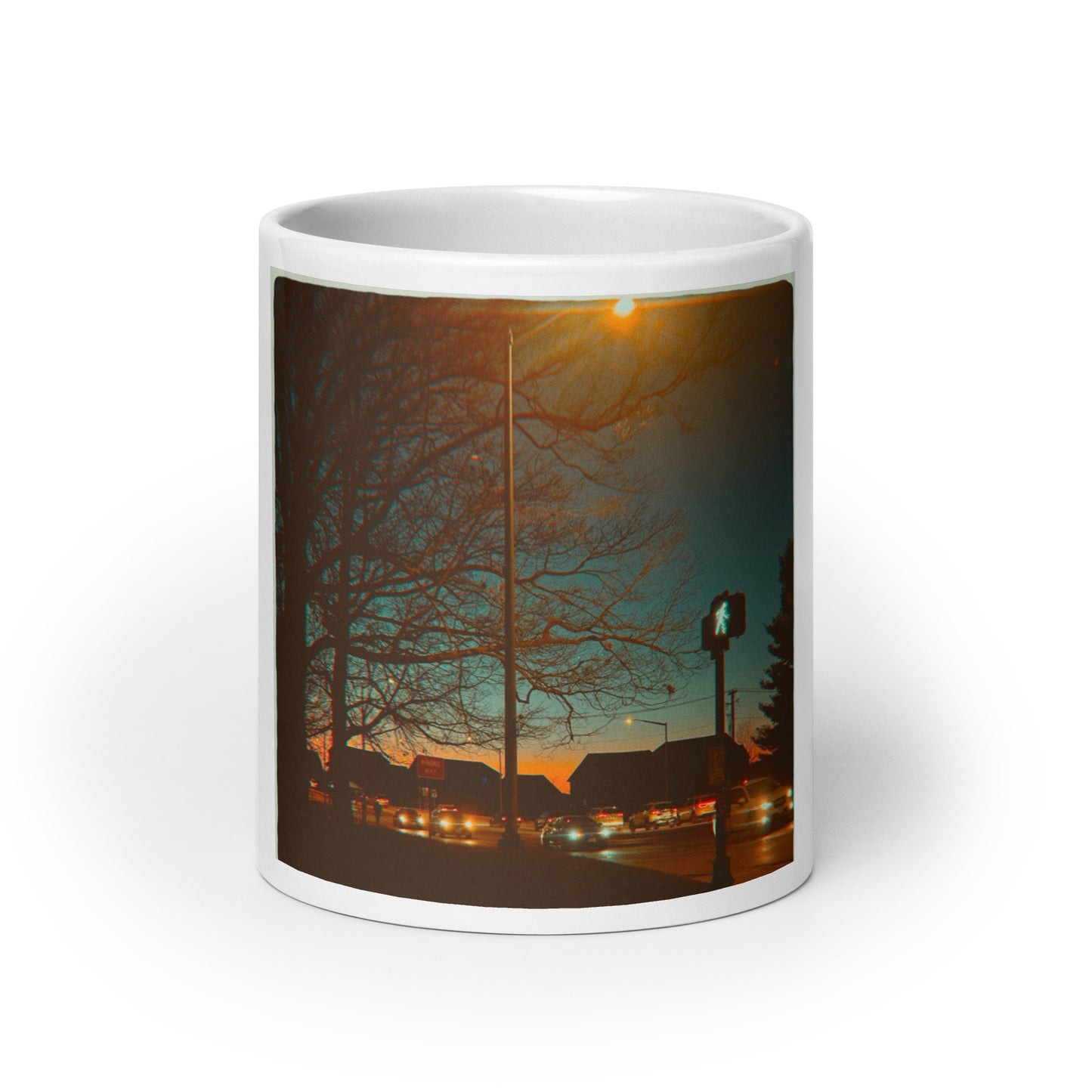 White glossy mug