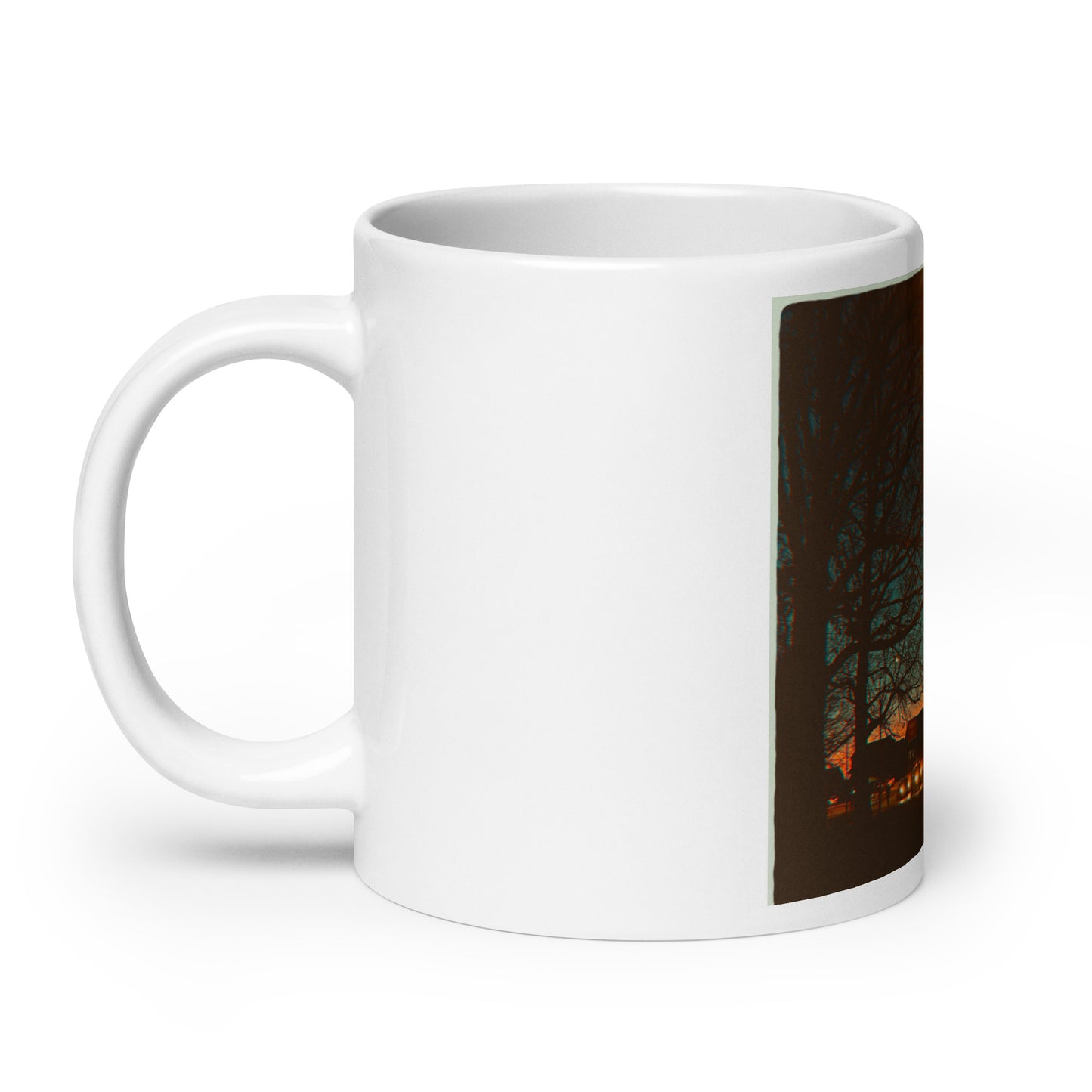 White glossy mug