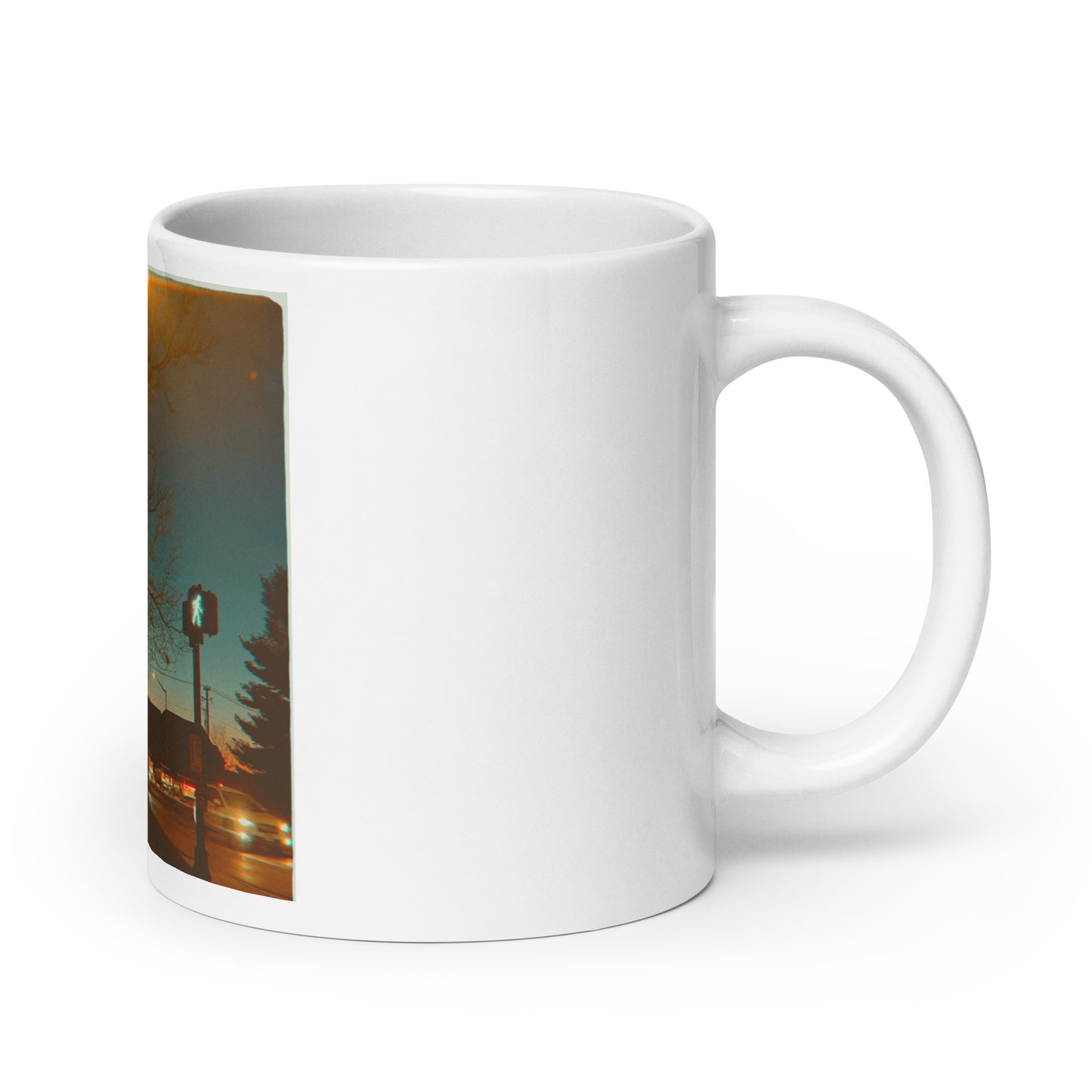 White glossy mug